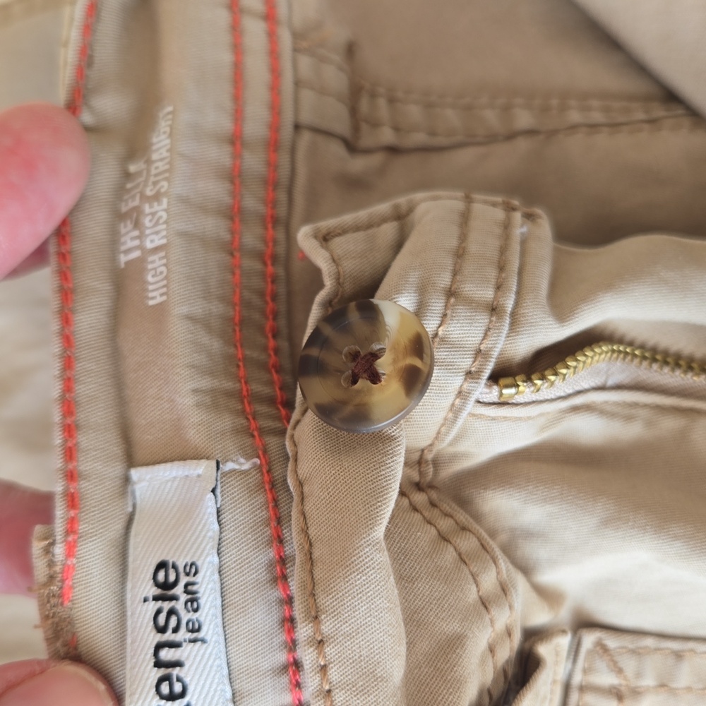 Kensie Jeans The Ella High Rise Straight Khaki Utility Cargo Pants Size 2 / 26 - Picture 12 of 14